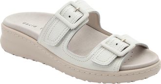 David Tate Frenchy Double Band Slide Sandal in White Mini Pebble at Nordstrom Rack, Size 10