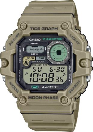 Casio Mens Digital Watch Brown Resin Band - WS-1700H-5AVCF