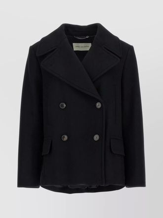 Dries Van Noten vafel coat double-breasted notched lapels