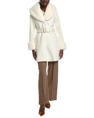 Via Spiga Wool-Blend Belted Coat