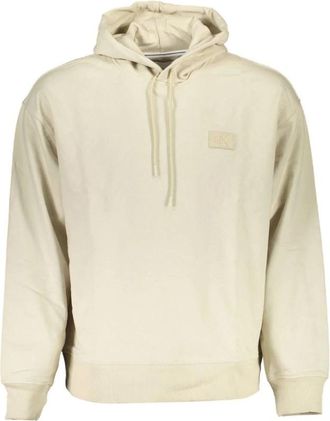 Calvin Klein Hoodie met Lange Mouwen - Heren - Hoodies - Beige - XL - Katoen - Hoodies & sweatvesten