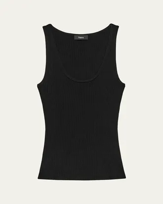 Theory Scoop-Neck Ribbed Tank Top