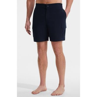 Lands End 7 Quick Dry Cargo Swim Short in Radiant Navy at Nordstrom, Size Xx-Large