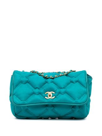 Chanel 2016-2017 kleine Chesterfield Flap iriserende kalfsleren schoudertas - BLUE