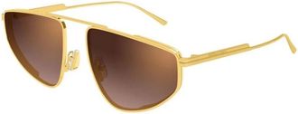 Bottega Veneta Piloten Zonnebril - Dames - Zonnebrillen - Geel - 59 MM - Nylon - Accessoires