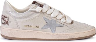 Golden Goose BALL-STAR SNEAKERS IN NAPPA LEATHER WITH GLITTER INSERTS - Golden Goose Deluxe Brand - Woman