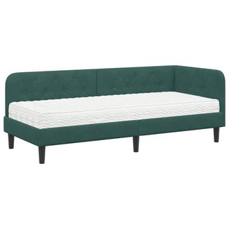 vidaXL Cornice Del Letto Ad Angolo Verde Scuro 80 X 200 Cm Velluto Vidaxl