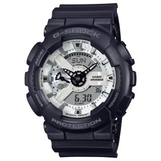 Casio G-SHOCK Mens Black and Silver Dial Analog/Digital Watch Black Resin Strap - GA-110WD-1ADR