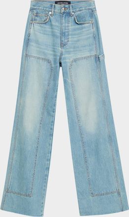 Veronica Beard Taylor Wide-Leg Jeans with Chaps