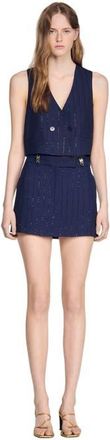 Sandro Waistcoat-style top in Dark Navy at Nordstrom, Size X-Large