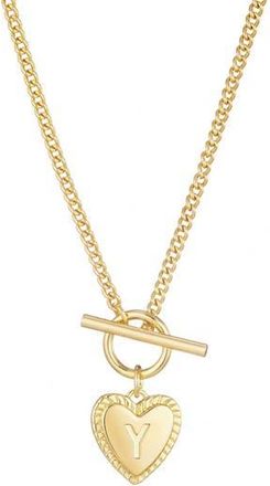 Adornia Initial Heart Toggle Necklace in Gold-Y at Nordstrom Rack