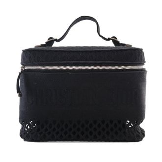 Dior Black Canvas Mesh Embroidered Diortravel Vanity Case