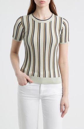 Rag & Bone Victoria Stripe Rib Knit Top in Blue Multi at Nordstrom, Size Xx-Small