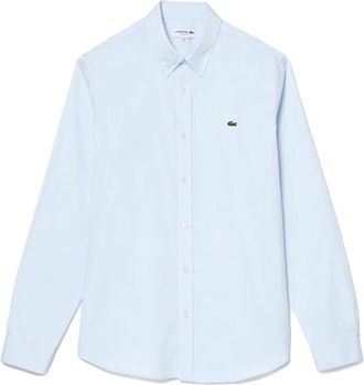 Lacoste Simpel en Net Katoenen Overhemd - Heren - Zakelijke Overhemden - Blauw - L - Katoen - Overhemden