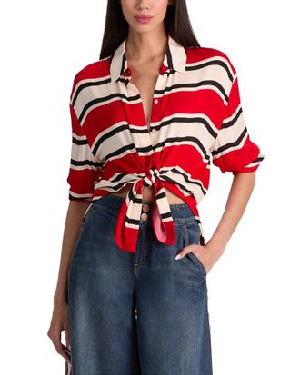 Alice & Olivia Alice + Olivia Dimitra Oversized Hi Lo Button Down Shirt