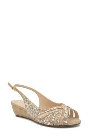 Paradox London Jocelyn Slingback Wedge Sandal in Champagne at Nordstrom, Size 6.5