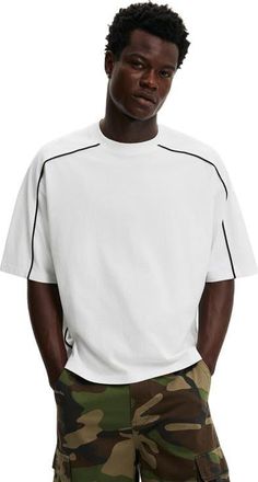 Cotton On Mens Cropped Fit T-Shirt in White Black at Nordstrom, Size Xx-Large