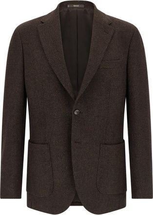 Boggi Milano Jassen, Heren, Bruin, 3Xl, Wol, Cernobbio Jacket