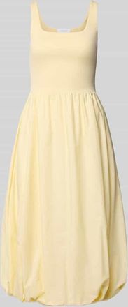 Rich & Royal Knielanges Bubble Kleid mit Karree-Ausschnitt in Hellgelb, Gr&ouml;&szlig;e XL