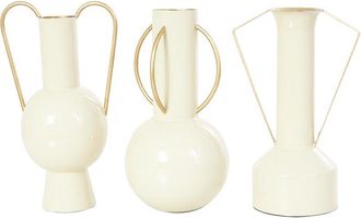 CosmoLiving by Cosmopolitan Cosmoliving By Cosmopolitan Set Of 3 Abstract Metal Decorative Vase