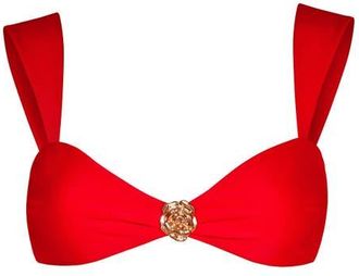 Brunna.Co The Segara High-Cut Recycled Bikini Top in Red at Nordstrom, Size Medium