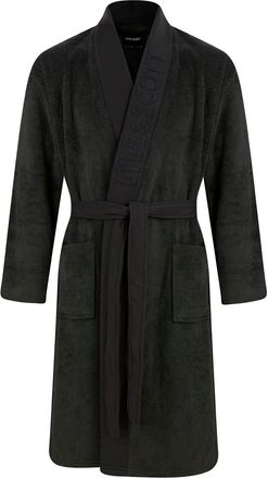 Lyle & Scott Heren Text Jacquard Badjas (Grijs)