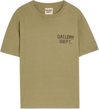 Gallery Dept. Logo-print Cotton T-shirt - Olive - XL