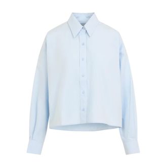 Frankie Shop Dames, Blouses & Shirts, Blauw, Maat: S Katoen
