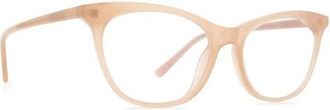 DIFF Eyewear Jade 51mm Blue Light Blocking Cat Eye Glasses in Rustique/Clear at Nordstrom