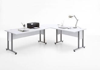 FMD Eckschreibtisch »Calvi« frei stellbar, XL-Arbeitsplatz, in 3 Grössen - 4 Aufstellmöglichkeiten