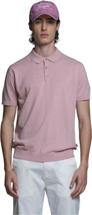 IMPURE Korte mouw gebreide polo - Heren - Polos - Roze - M - Katoen - Tops