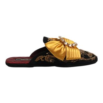 Dolce & Gabbana Multicolor Embellished Flat Sandals