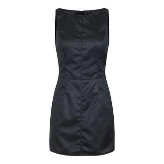 Elisabetta Franchi Tafzijde mini-jurk met visschubpatroon - Dames - Jurken - Zwart - Maat: L Zijde