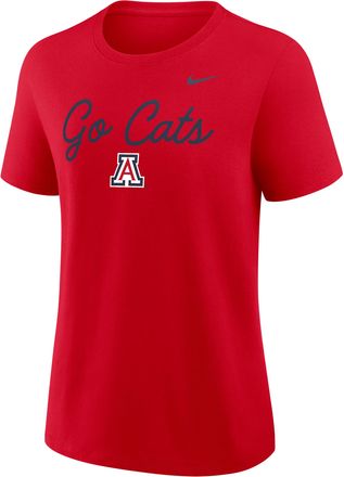 Nike Arizona Script Mantra Logo Nike Womens College T-Shirt in Red | 01K965NUAN-VVT
