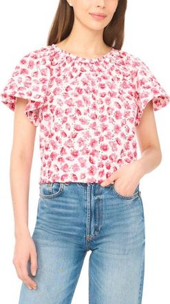 CeCe by Cynthia Steffe Tassel Tie Cotton Poplin Top in Rose Cerise at Nordstrom, Size Xx-Large