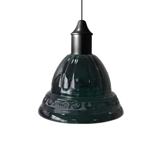 Tosel Suspensi&oacute;n campanilla metal vidrio azul D16,5 cm