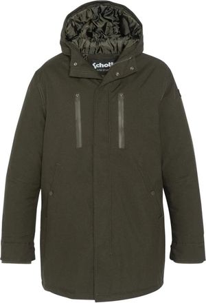 Schott NYC Schott Nyc, Jassen, Heren, Groen, S, Polyester, Lange Parka met Capuchon