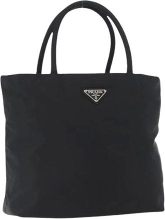 Prada Pre-owned Tote Bags, female, Black, Size: ONE SIZE Pre-owned Vintage Nylon Hand Bag