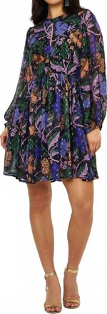 Oliphant Balloon Waisted Mini Dress In Turin Peri
