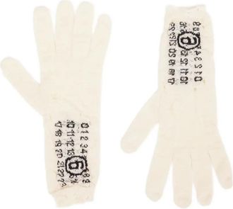 Maison Margiela Guanti con stampa - Bianco