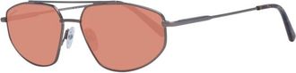 Serengeti Eyewear Bronzen Aviator Zonnebril met Oranje Lenzen - Heren - Zonnebrillen - Bruin - ONE Size - Accessoires