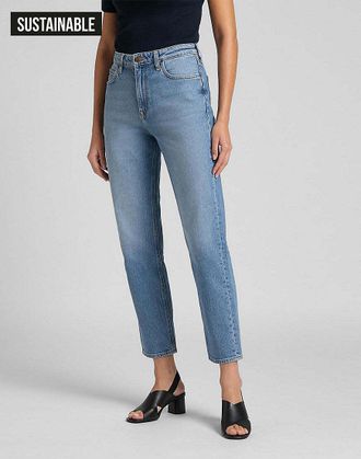 Lee Straight-Jeans LEE Lee Jeans Straight Leg Carol, Damen, Gr. 24, L&auml;nge 31, blau (hellblau), Obermaterial: 99% Baumwolle CO. 1% Elasthan EL., Jeans Stra