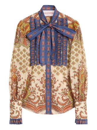 Valentino Garavani Medaglioni Voyage Imaginaire blouse met print - Beige