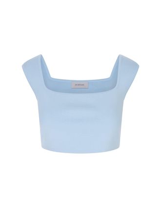 Max Mara Light Blue Fulmine Crop Top