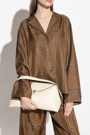 Toteme Leather Shoulder Bag, Womens, Cream