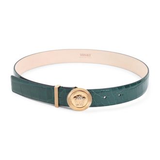 Versace Dark Green Medusa Buckle Belt