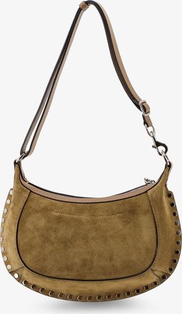 Isabel Marant Womens Shoulder Bag Oskan Moon Suede Brown Leather