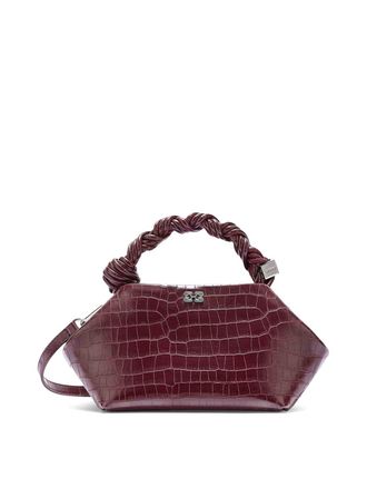 Ganni Small Blue Crocodile-Effect Bag