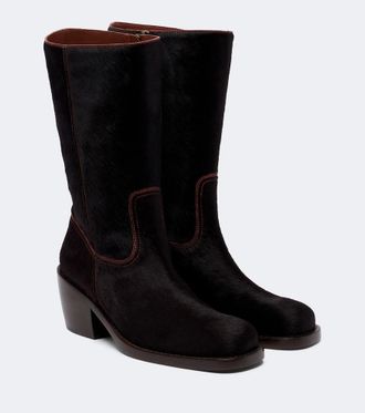 Dries Van Noten Calf hair mid-calf boots