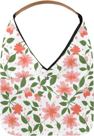 Generic Colorful Art Flowers Reusable Lightweight Grocery Bags - Foldable Into Compact Pouch, Washable & Sturdy, Multipurpose for Shopping and Travel